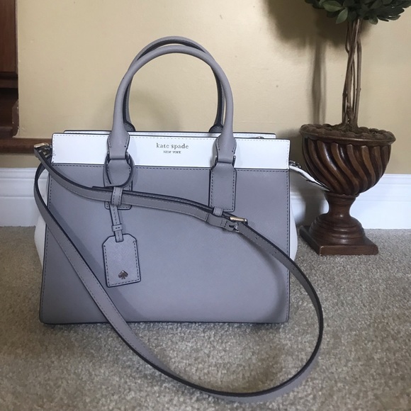 kate spade Handbags - gray & white kate spade cameron satchel price=firm
